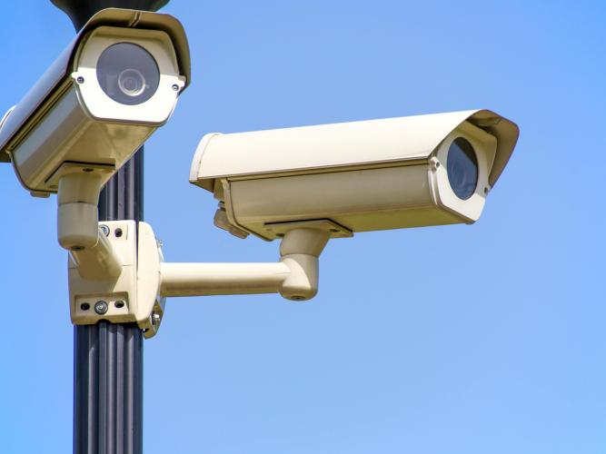 Image of two security cameras 