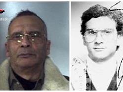 2023 mugshot of Matteo Messina Denaro, alongside older image