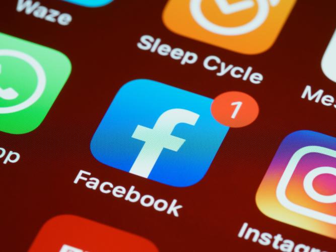 Image of Facebook app on a phone screen