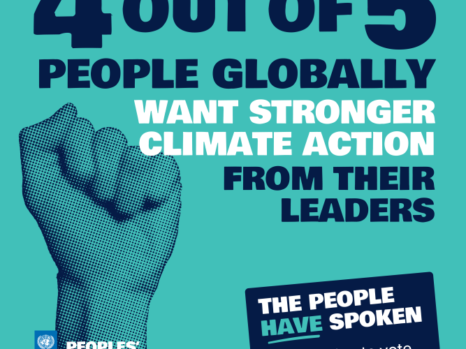 Graphic saying: 4 out of 5 people globally want stronger climate action from their leaders