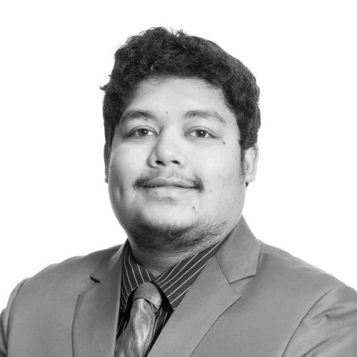 Black & white image of Anupam Roy