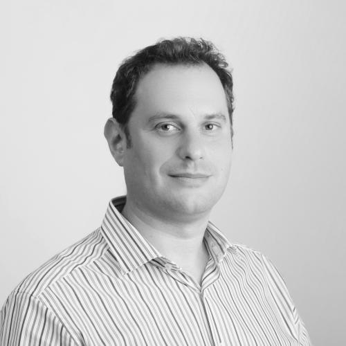 Black & white image of Jonathan Lusthaus