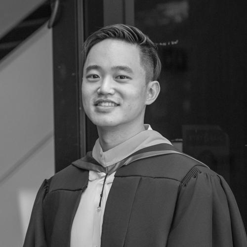 Black & white image of Zerui Tian