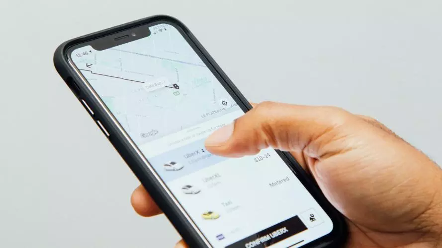 iPhone showing Uber journey