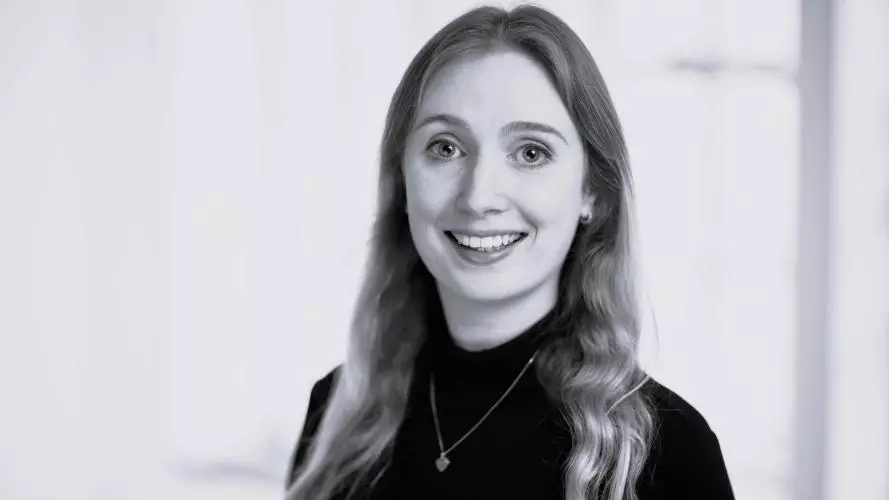 Black and white image of Chloe Bracegirdle