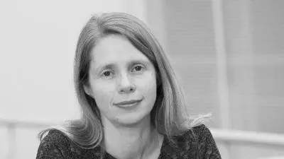 Black and white photo of Rachel Brooks