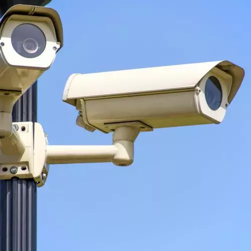 Image of two security cameras 