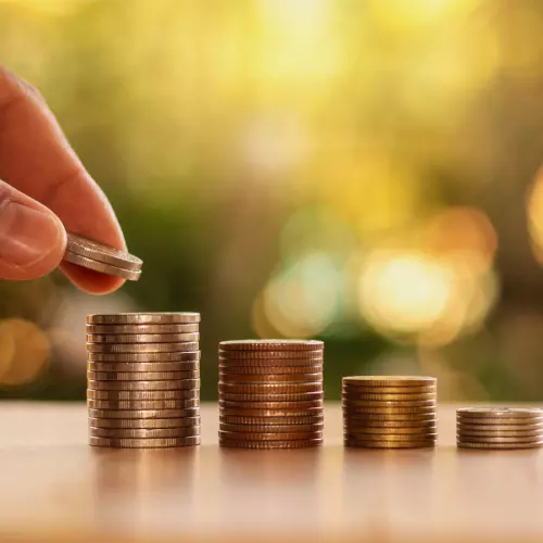 Image of four piles of coins