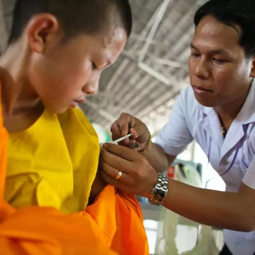 Image of boy receiving a vaccination 