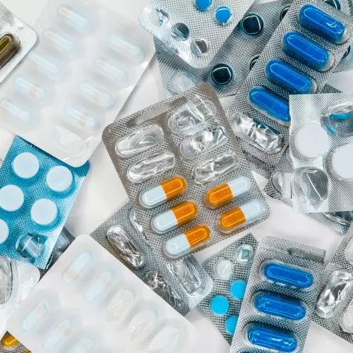 Image of various pharmaceuticals in packets 