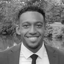 Black & white image of Tyrese Bender